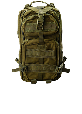 Green polyester backpack